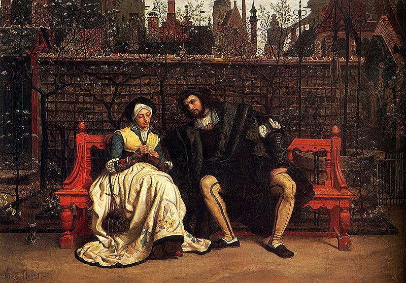 James Joseph Jacques Tissot Faust and Marguerite in the Garden Germany oil painting art